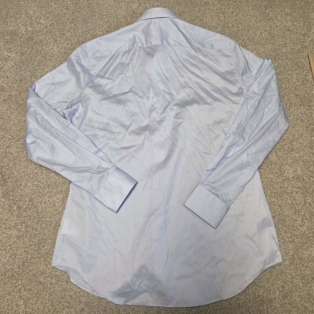 Suitsupply Shirt Men 16 41 Light Blue Twill Tailored Fit Button Up Long Sleeve - Picture 9 of 10